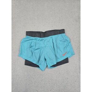 Nike Dri-FIT Shorts Womens Small Teal‎ 2-in-1 Mesh Compression Liner 484947-371